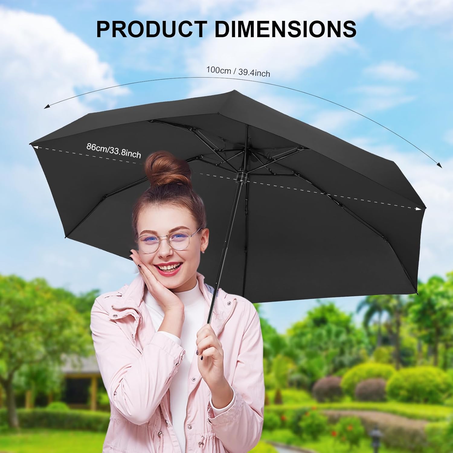 LEAGERA Compact Travel Umbrella with Case - Mini Umbrella for Purse