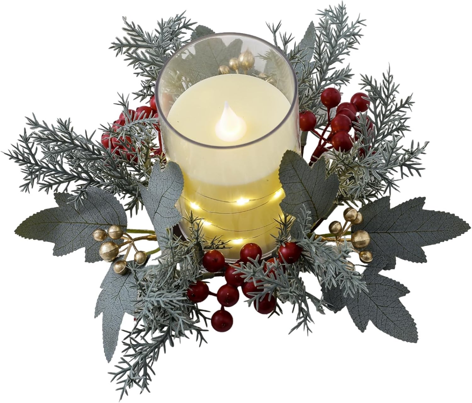 Grebest Candle Ring Decoration Maple Leaf Garland 1