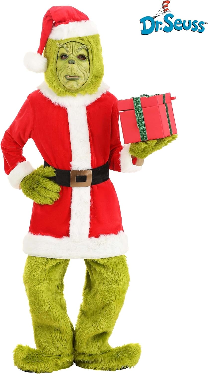 Elope The Grinch Santa Open Face Costume for Kids 1