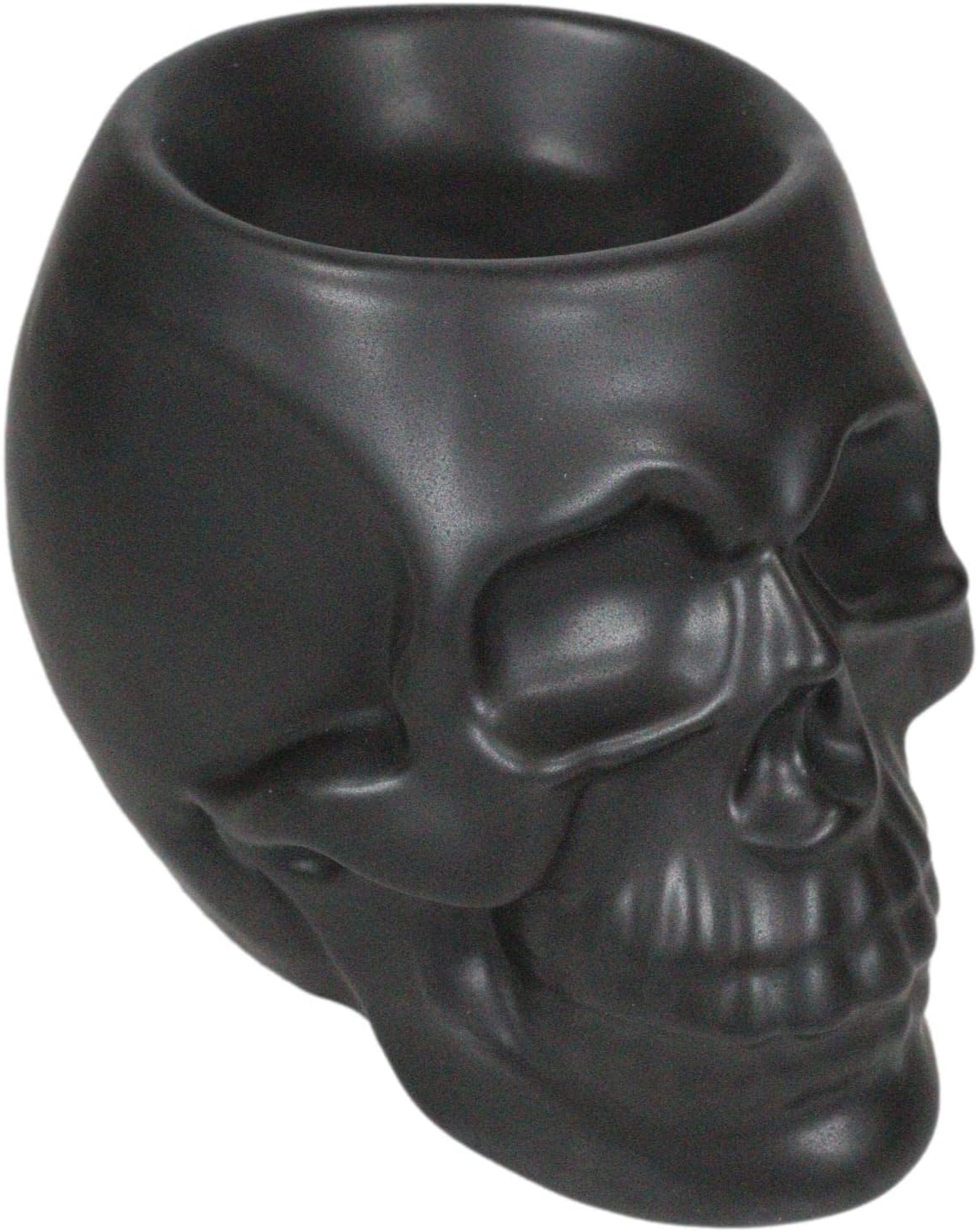 Ebros Gift Matte Black Skull Candle Warmer