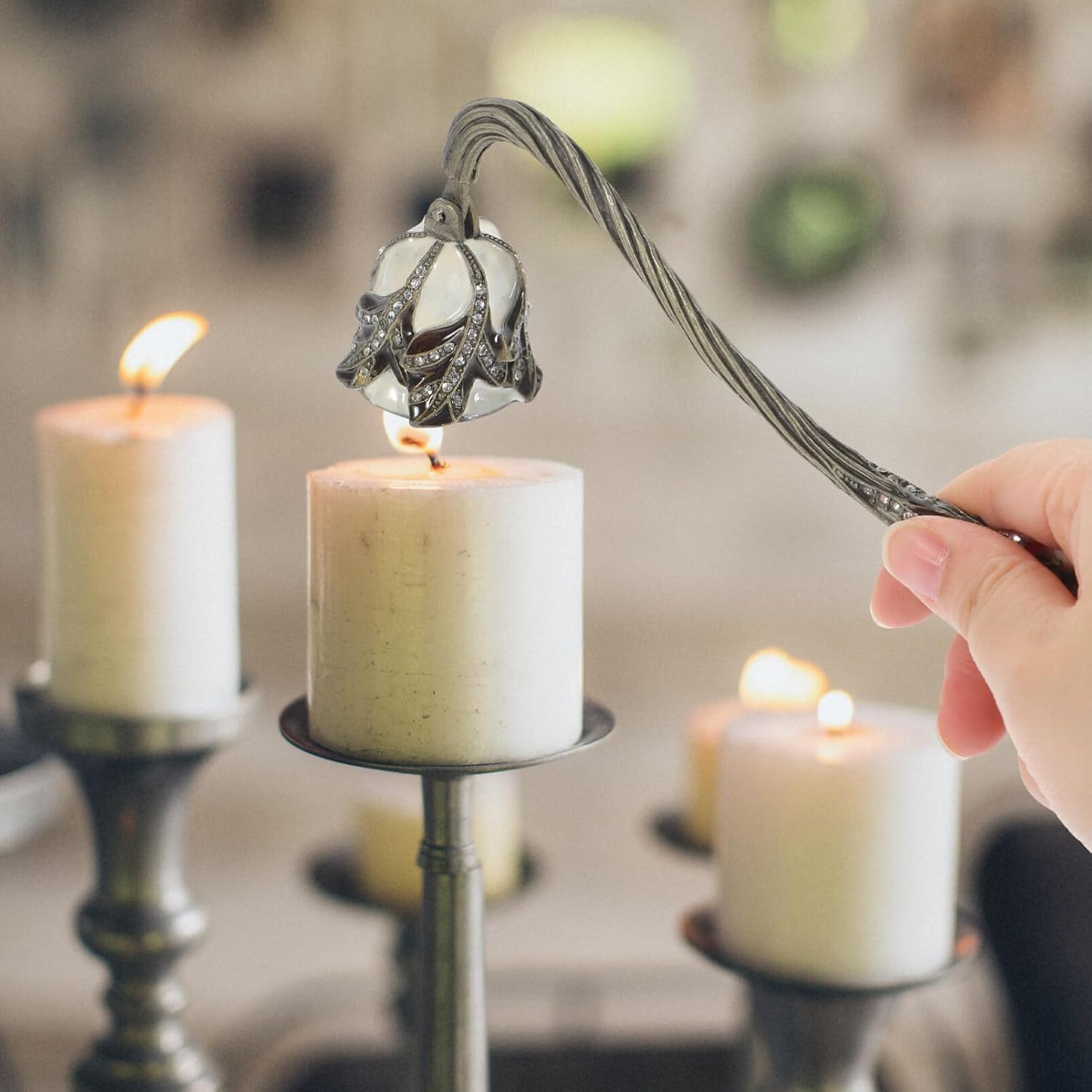 Alipis Retro Metal Candle Snuffer Holder