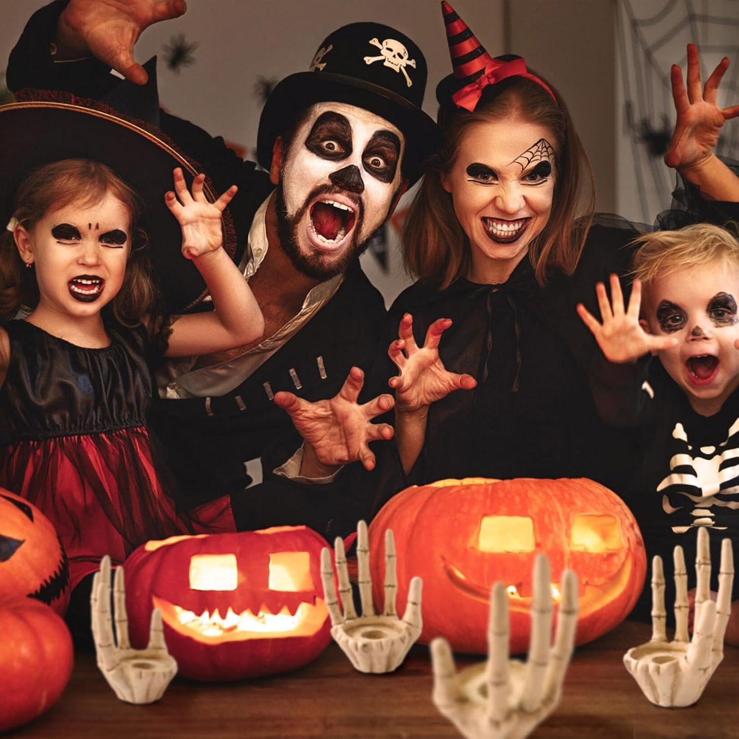 Halloween Skeleton Hand Candle Holder Resin Decor