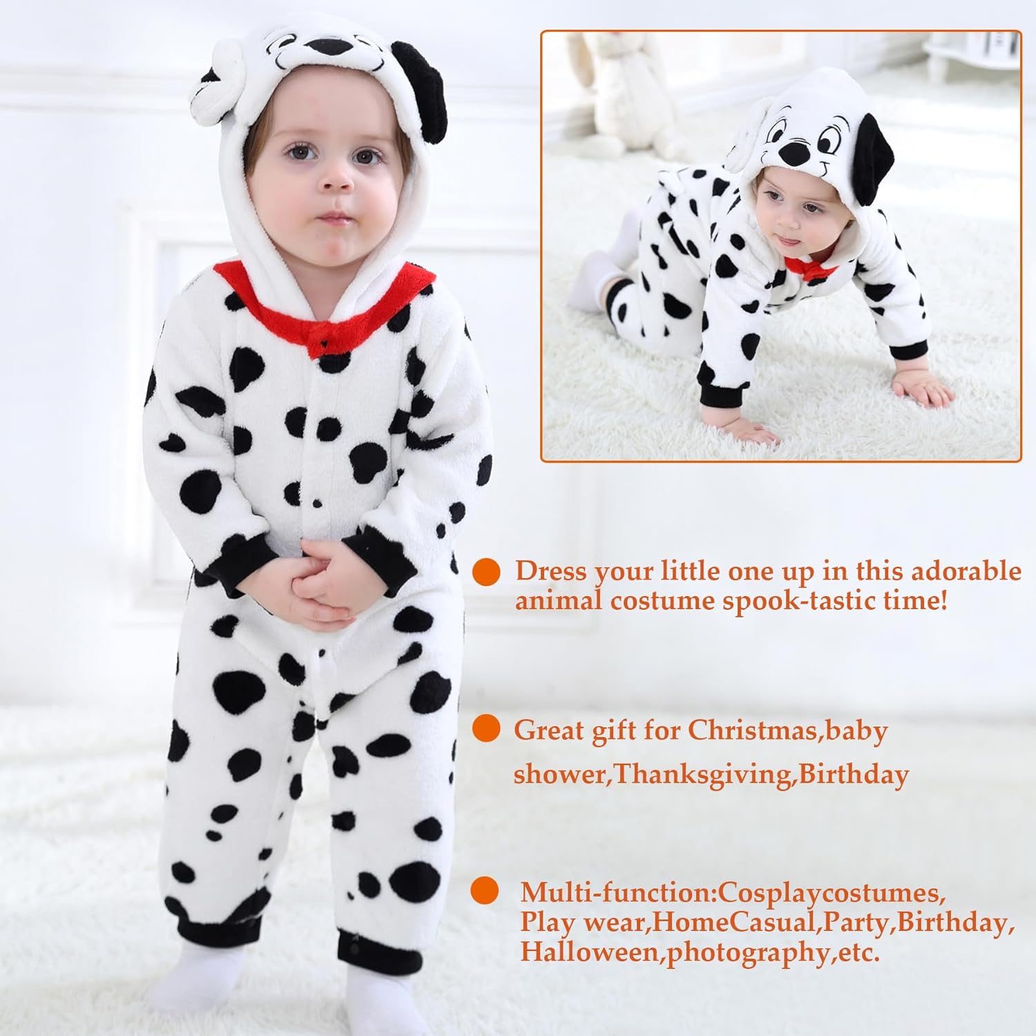 TONWHAR Winter Hooded Romper for Babies and Toddlers