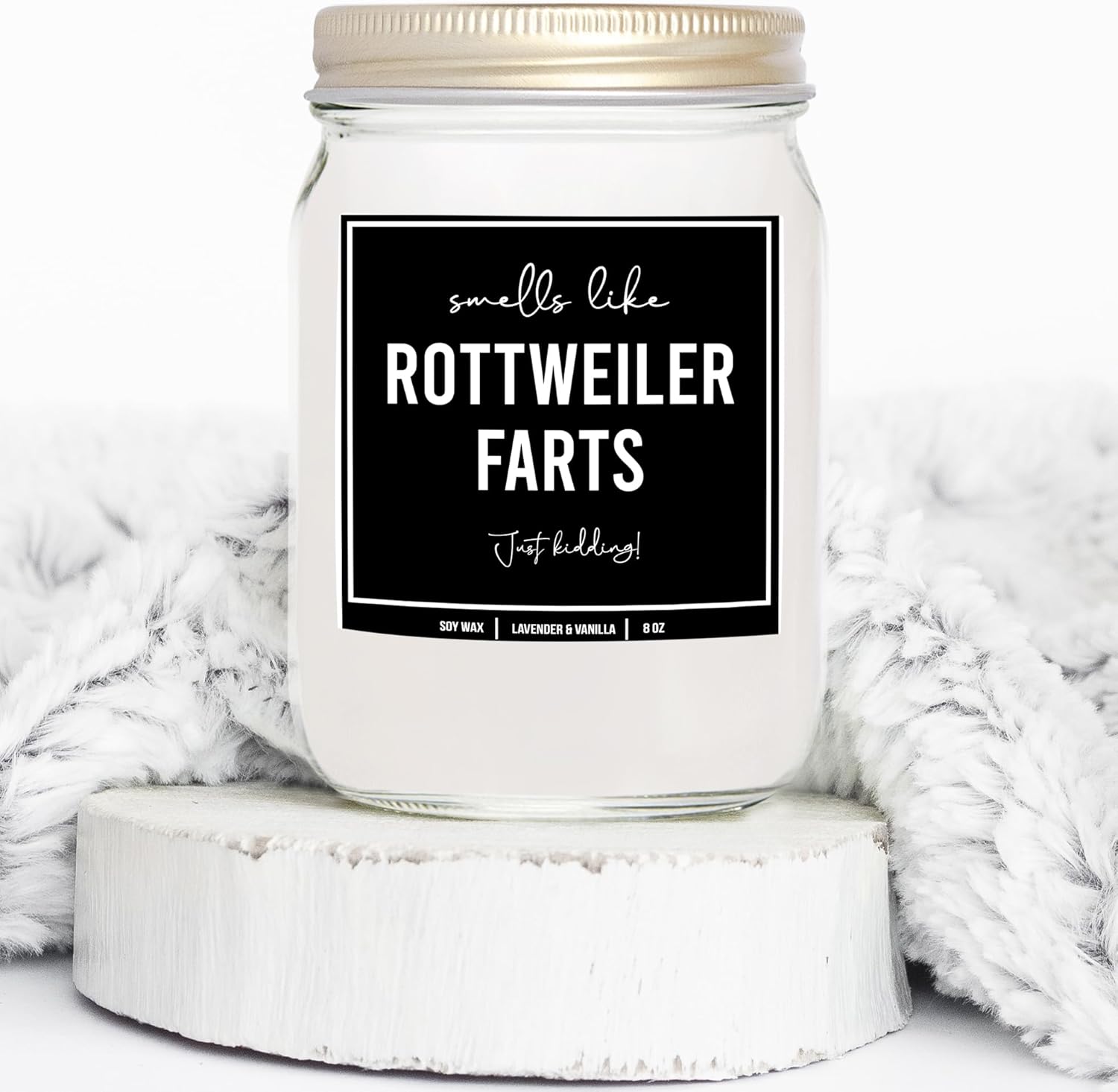 You Nique Designs Lavender Vanilla Soy Candle for Rottweiler Lovers