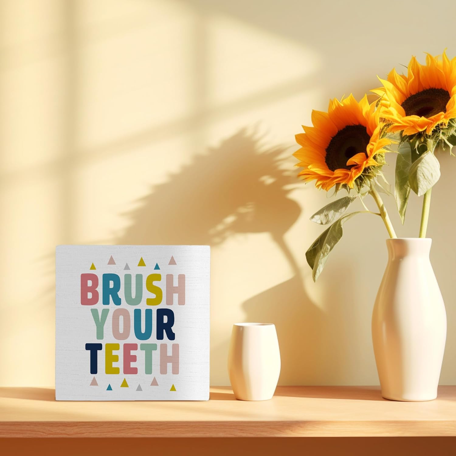 Kids Bathroom Decor Wooden Box Sign 5x5 1