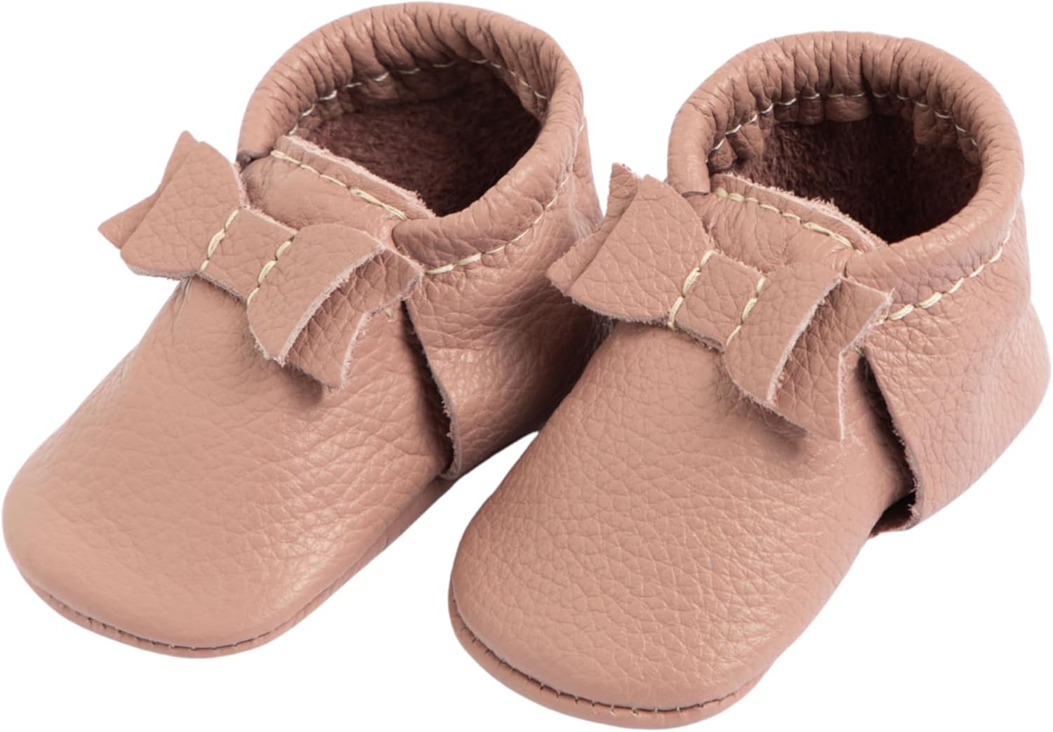 Freshly Picked First Pair Bow Moccasins for Infant Girls