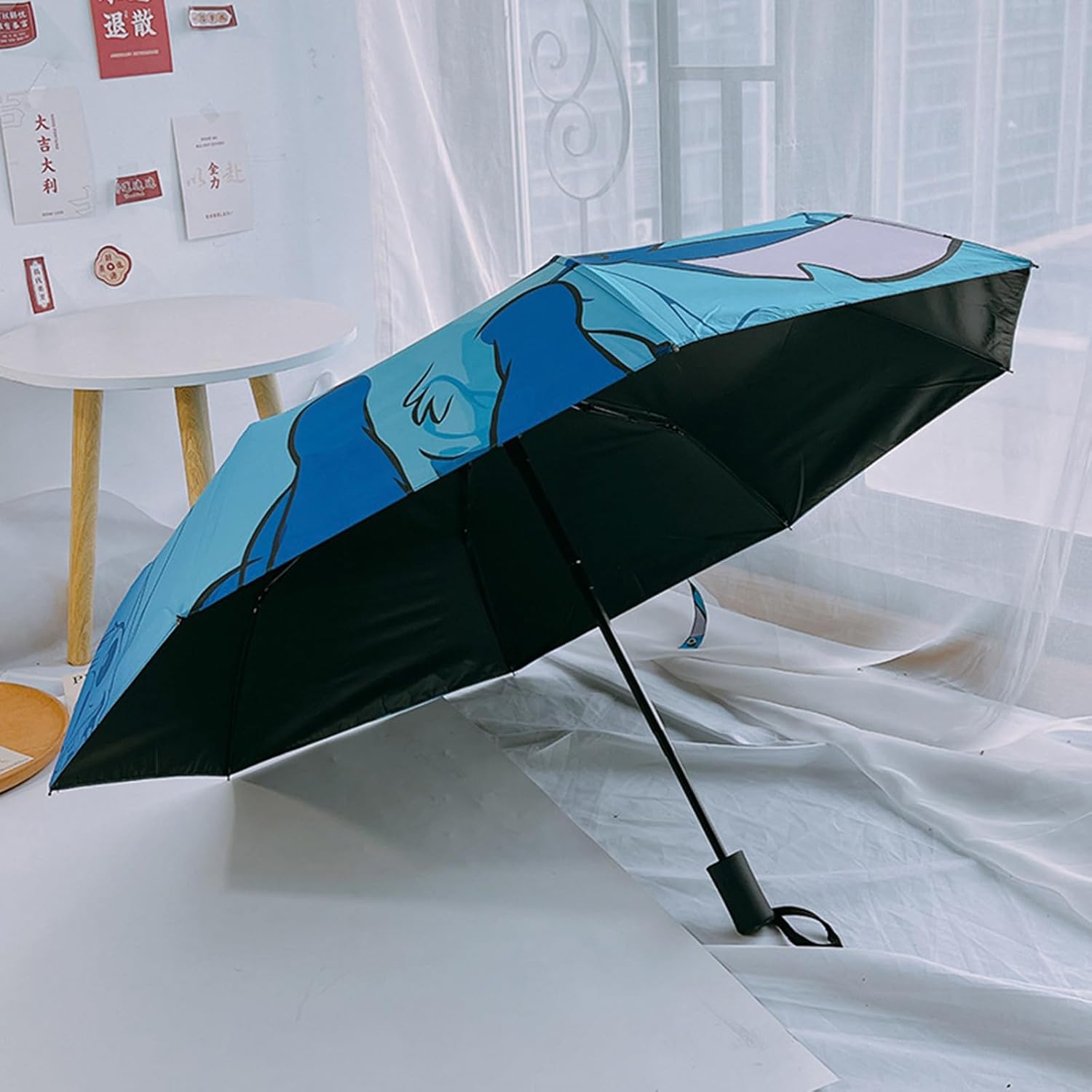 Cute Cartoon Folding UV Umbrella for Rain and Wind
