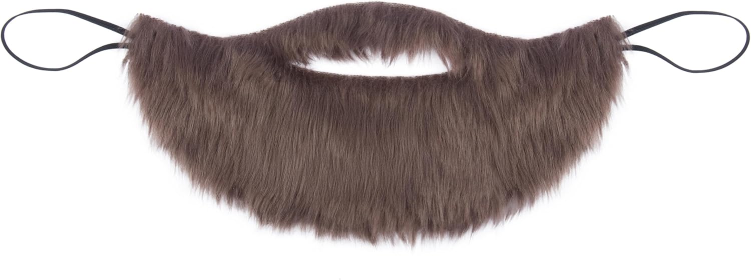 Cosela Fake Brown Beard Mens Mustache Costume Facial Hair Accessory