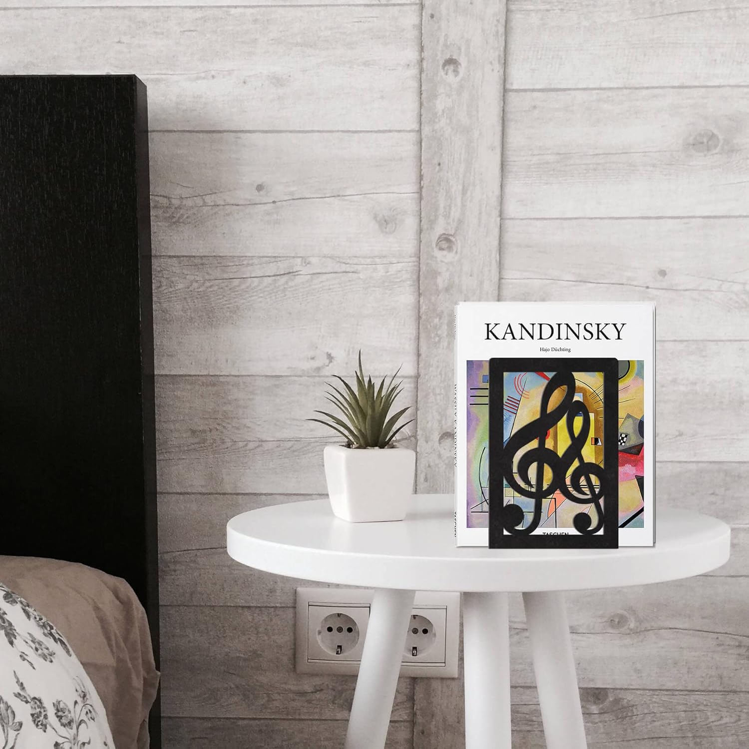 JINIHFW Non-Skid Musical Note Bookends for Heavy Books
