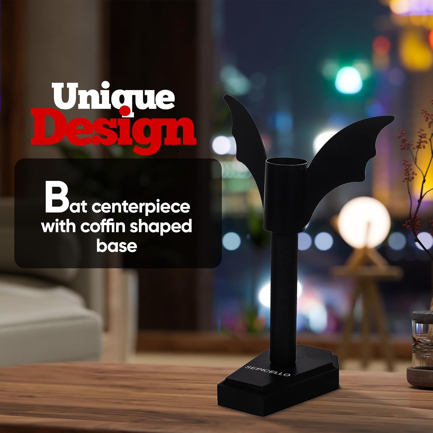 BULICADO Bat Candlestick Holders - Set of 2 Gothic Decor
