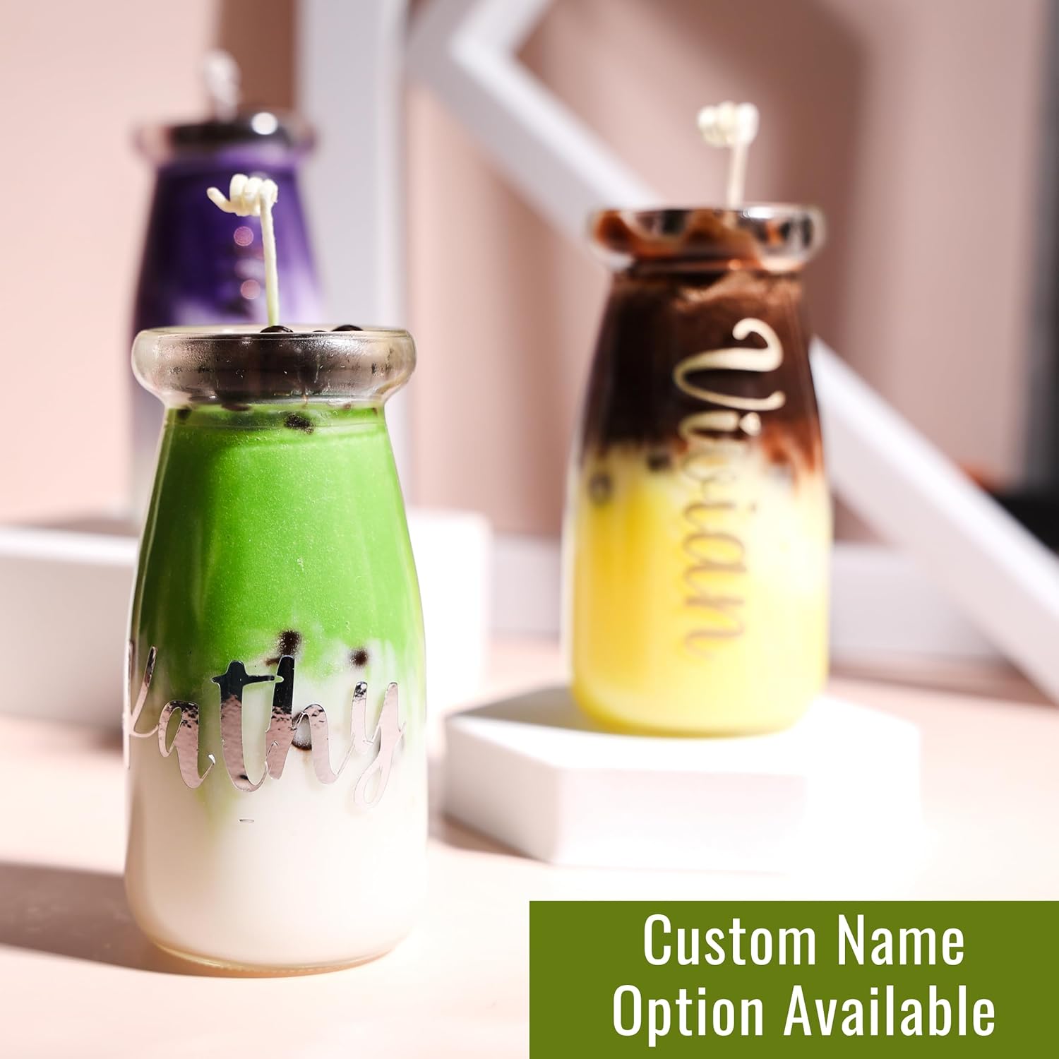 UPFLICK Matcha Honeydew Boba Candle Gift 1