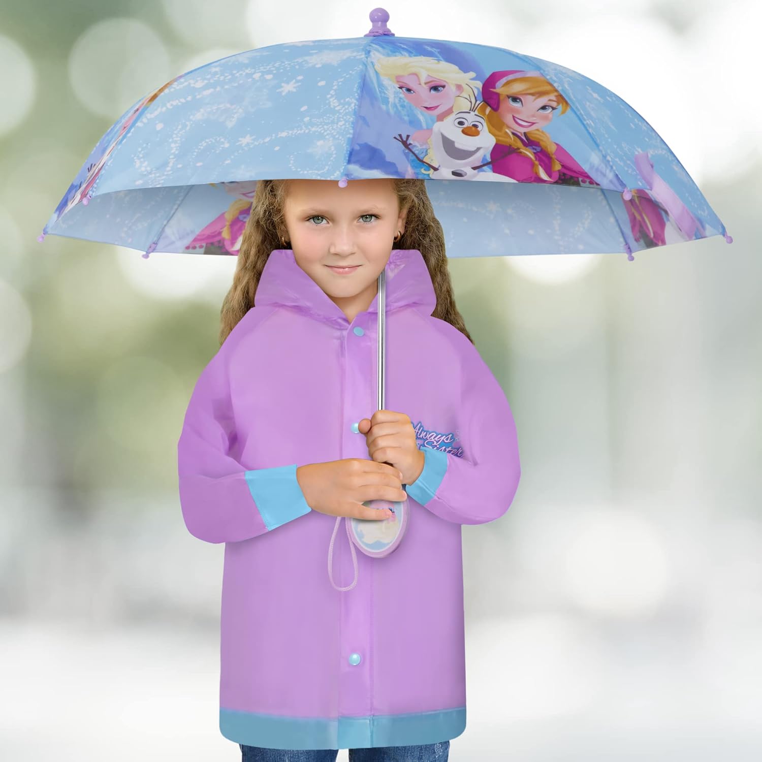 Disney Frozen Girls Umbrella and Slicker Set Ages 4-7