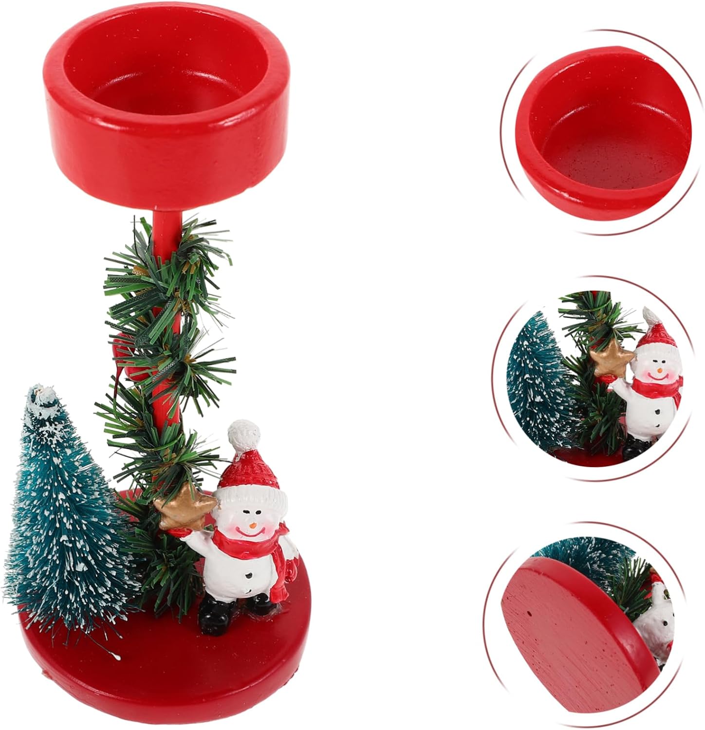 FUNOMOCYA Snowman Candle Holder Christmas Decor