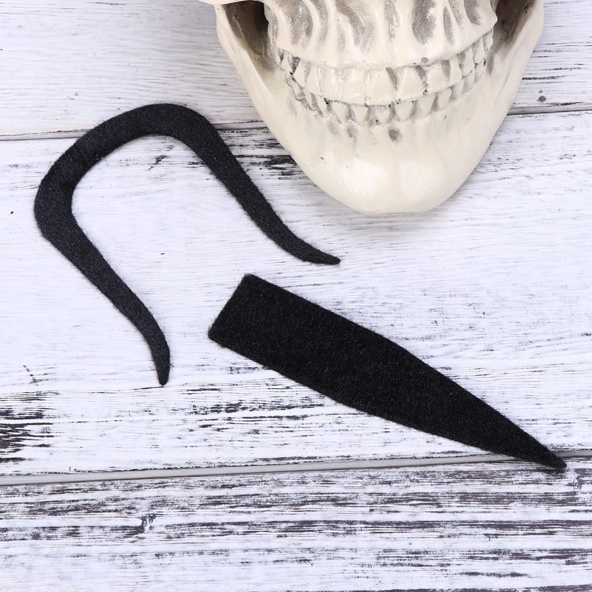 Healvian 2Pcs Black Fake Mustache and Beard for Halloween Costume