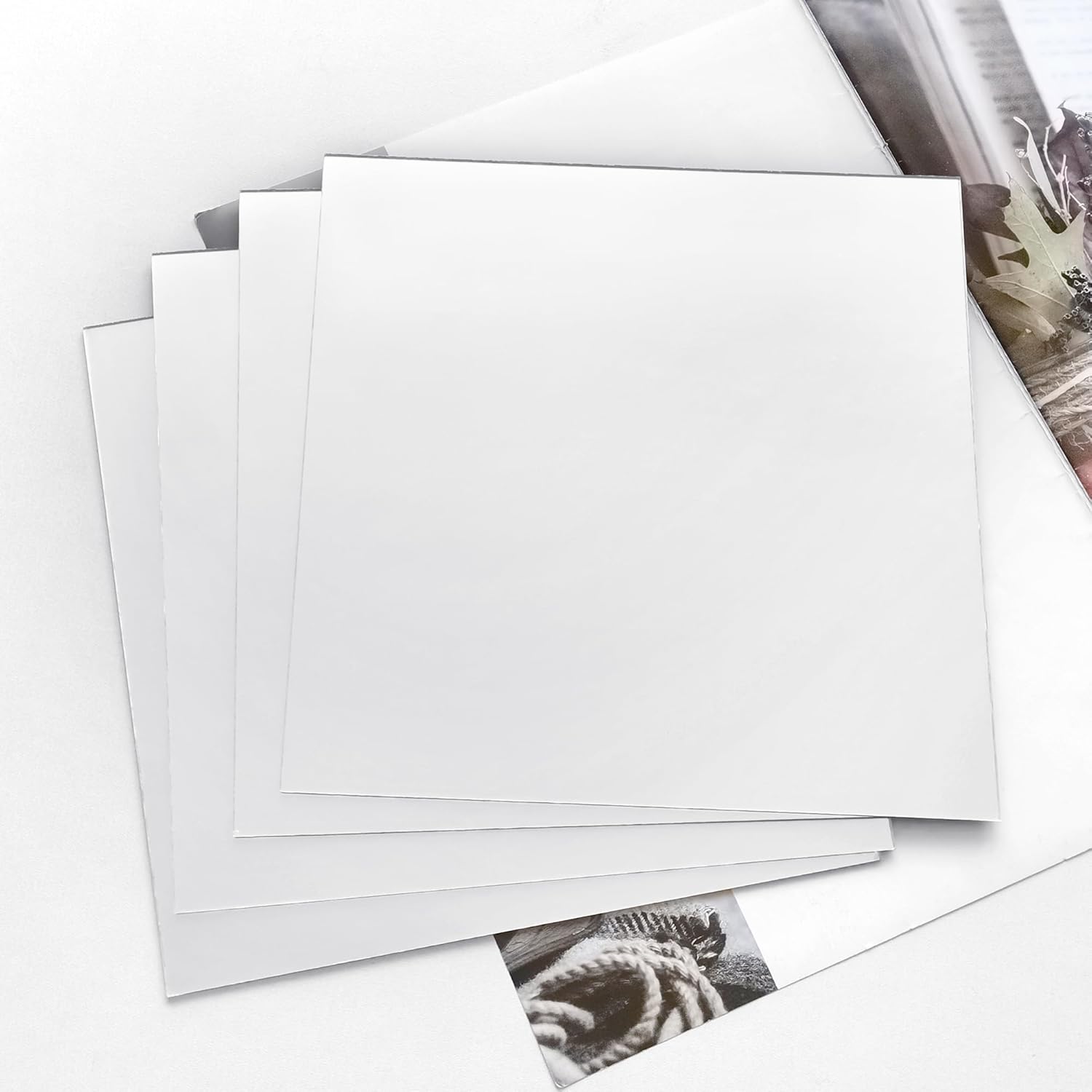 Quacc 4PCS 8x8 Inch Frameless Acrylic Mirrors