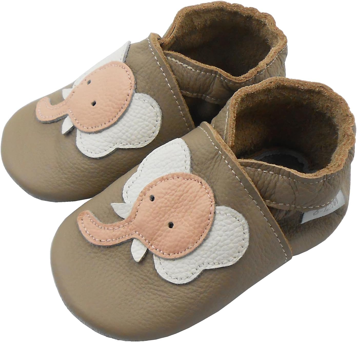 Baby Shoes Leather Moccasins for Girls Boys - Soft Sole Non-Skid Lightweight