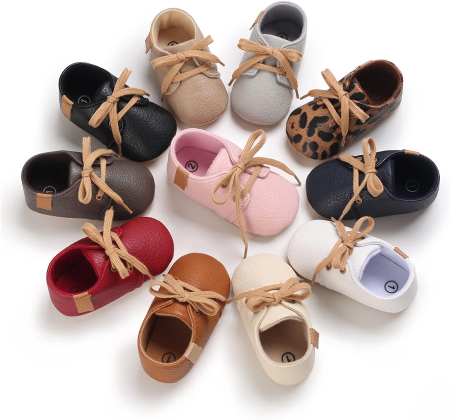 WILLFUN Baby PU Leather Shoes with Soft Rubber Sole