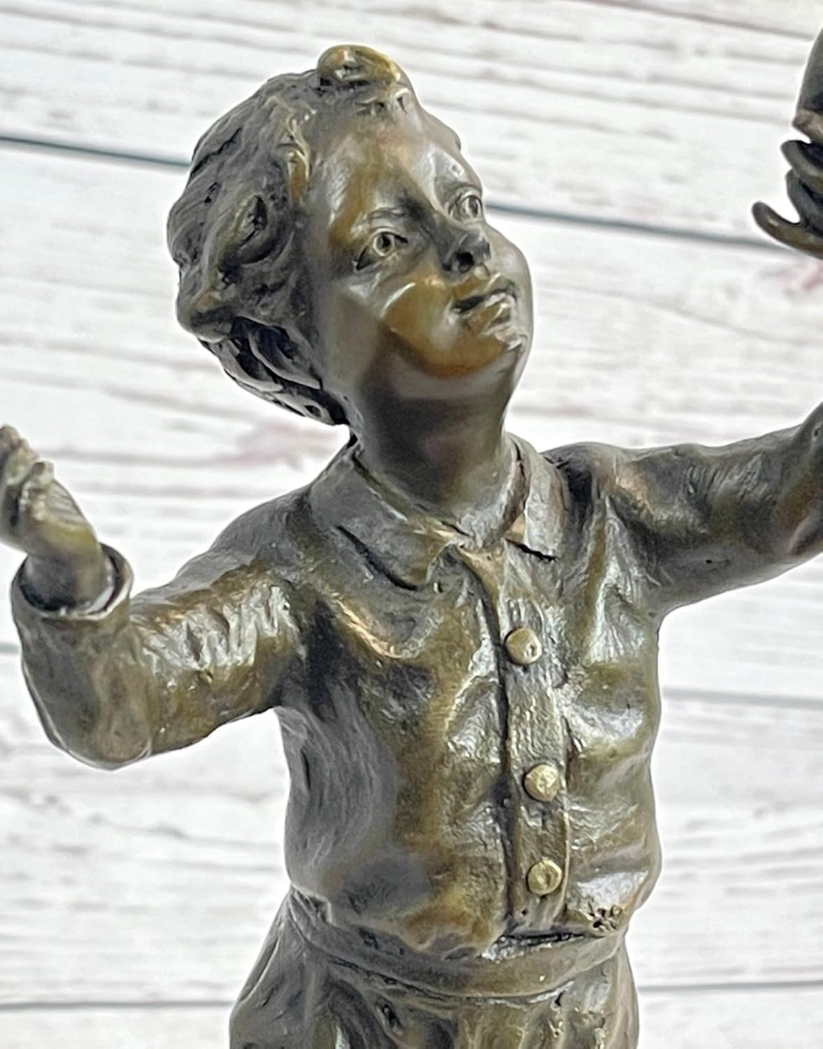 European Bronze Baby Boy Book End Art Deco Figure