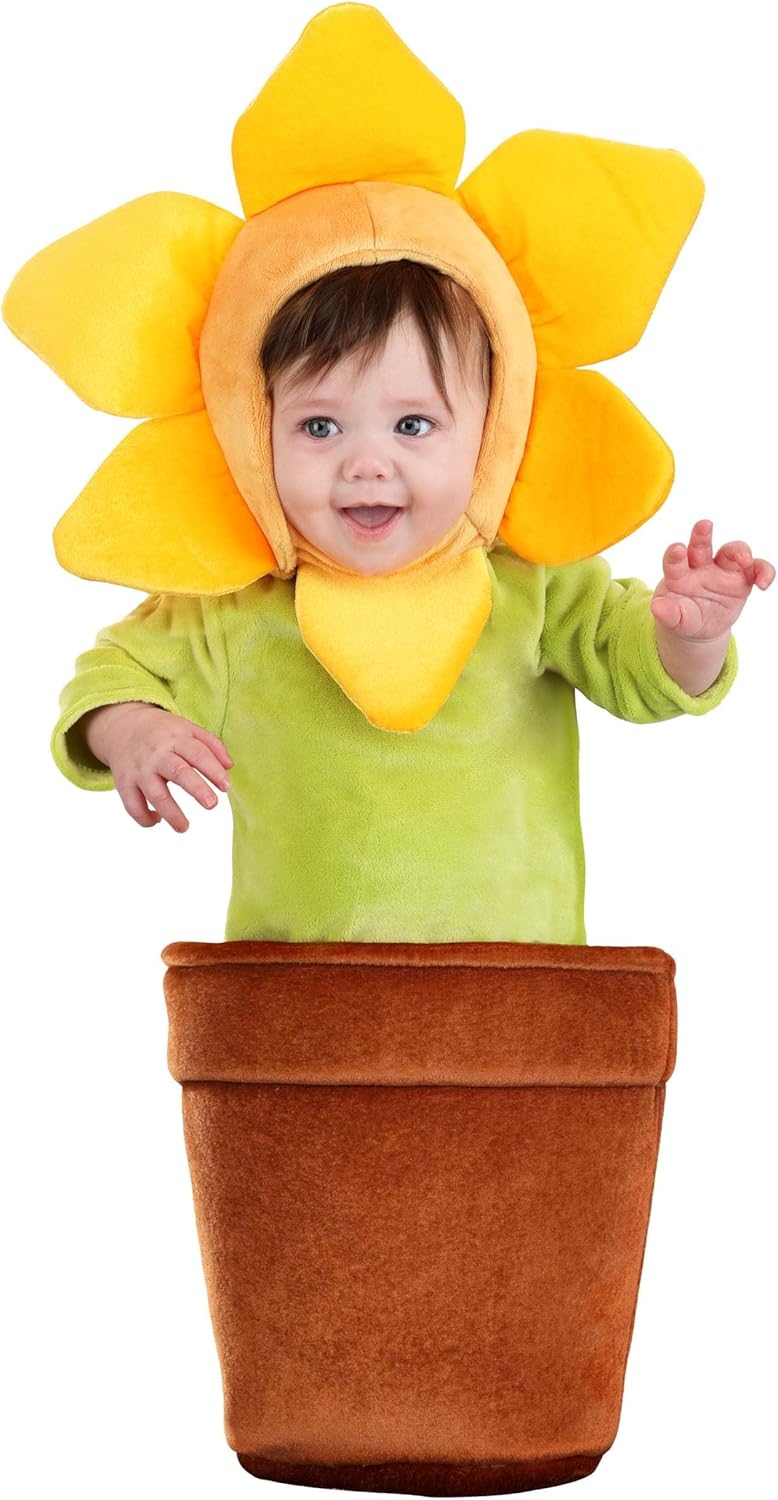 Flower Pot Baby Costume - Bunting and Flower Hood 1