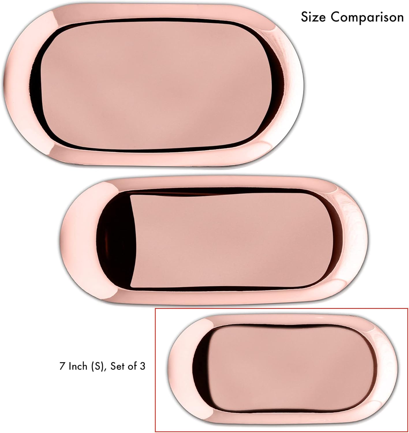 Rose Gold Candle Tray Set of 3 for Organized Living