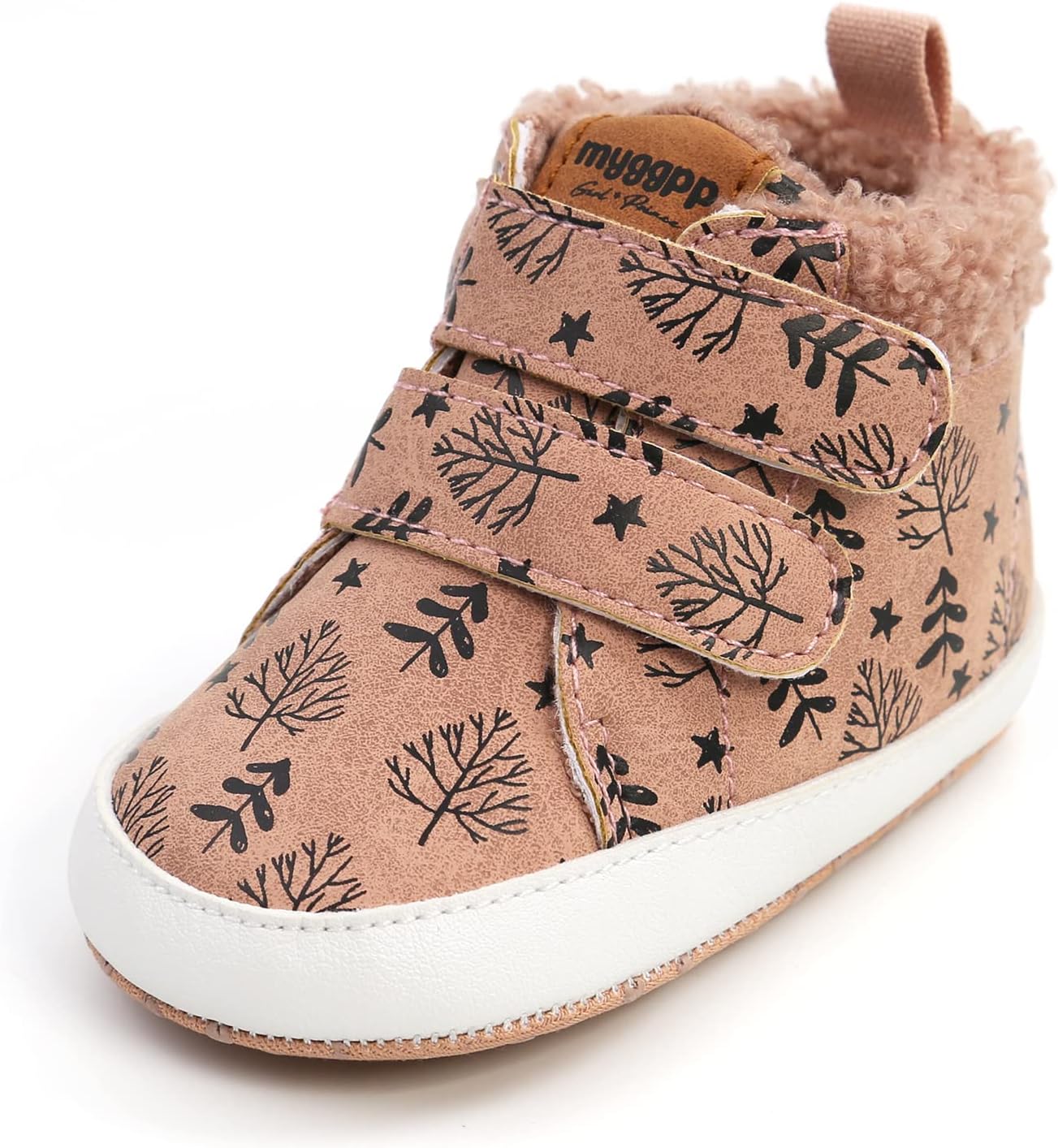 FAMI Baby Winter Booties Cozy Suede Hook and Loop