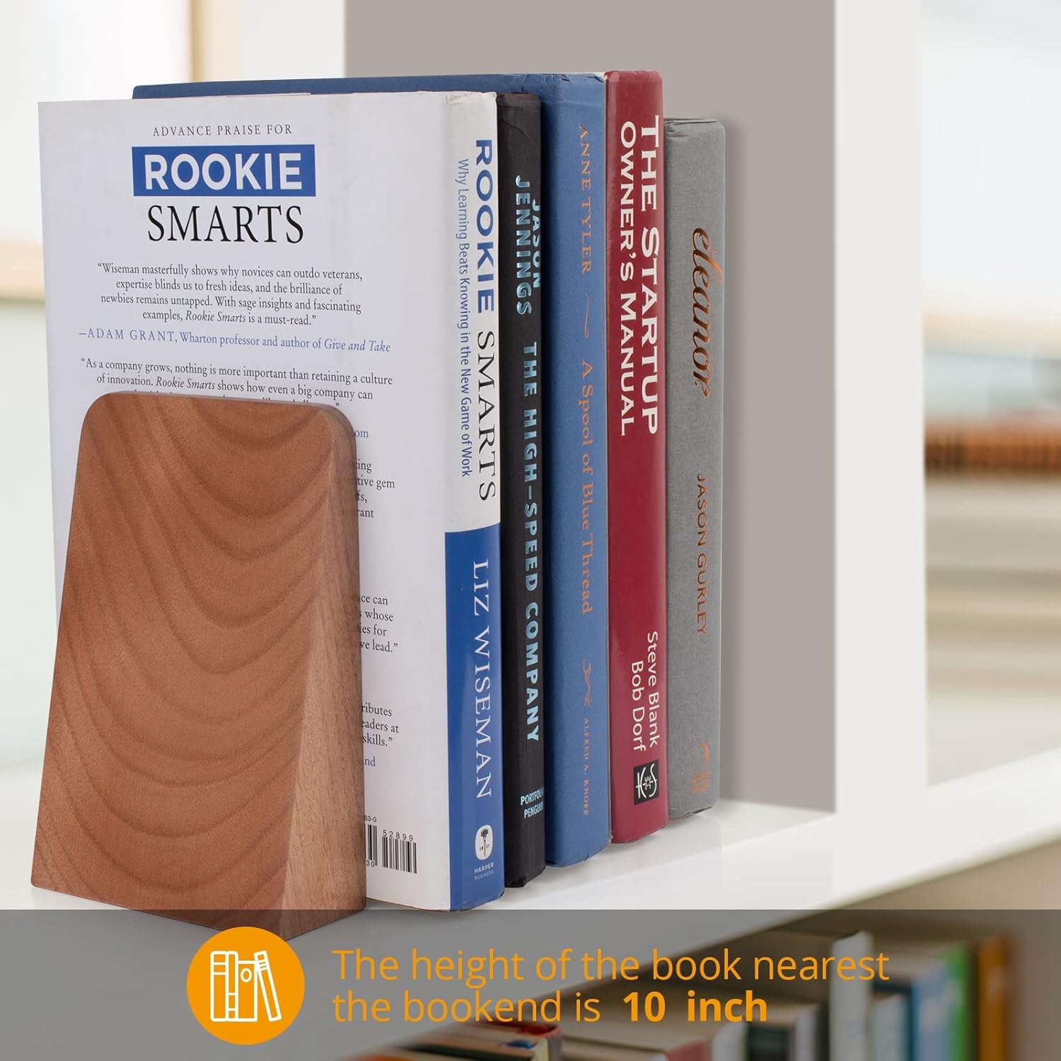 DRELIFAM Heavy Duty Wooden Bookends for Shelves
