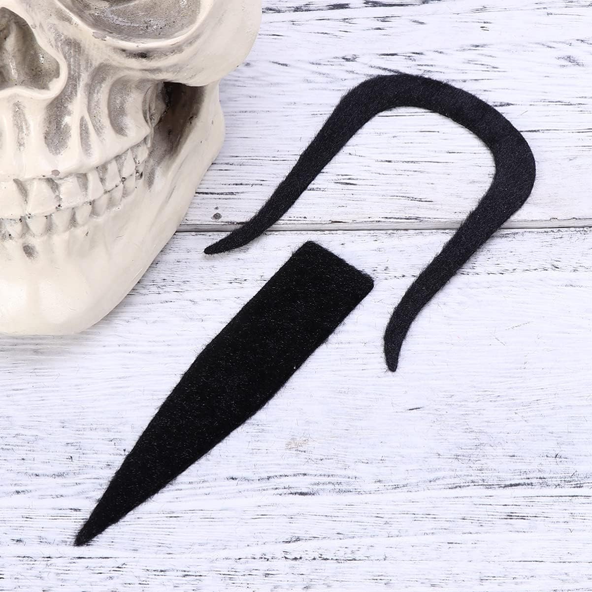 Healvian 2Pcs Black Fake Mustache and Beard for Halloween Costume
