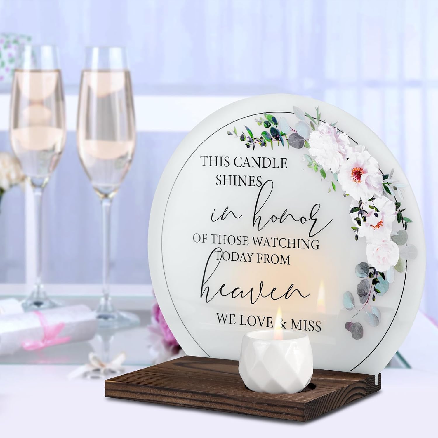 MISTOD Memorial Candle Wedding Sympathy Sign