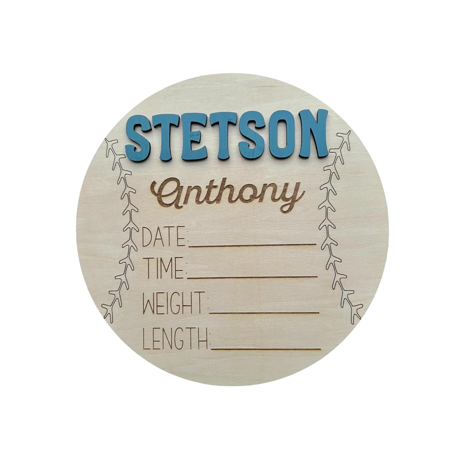 Personalized Boys Baseball 3D Newborn Name Sign