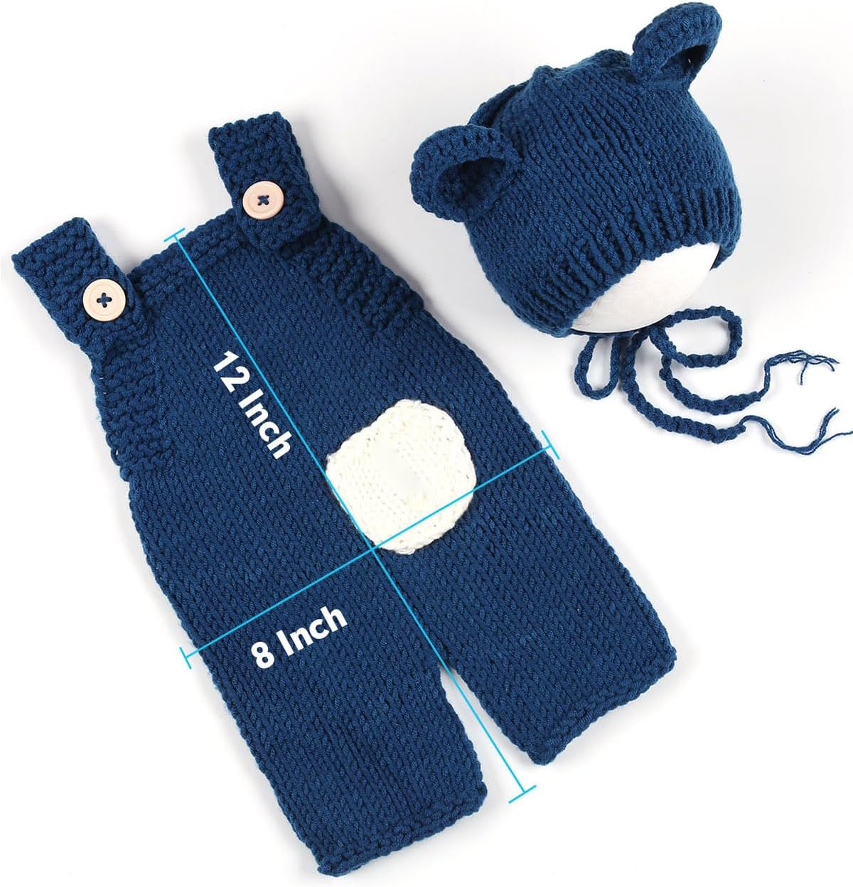 Newborn Baby Photo Outfit Set Boy Girl Crochet Costume with Hat Pants