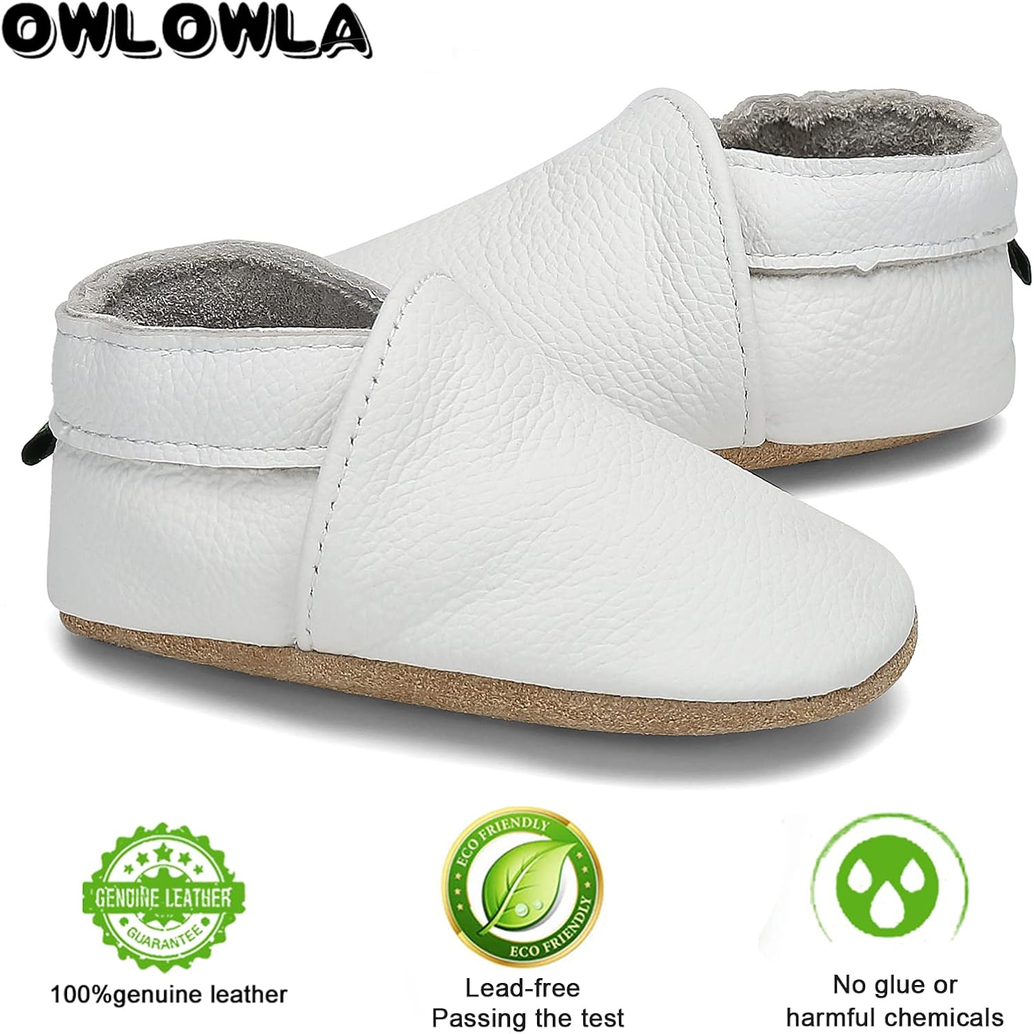 OWLOWLA Soft Sole Baby Moccasins for Boy Girl