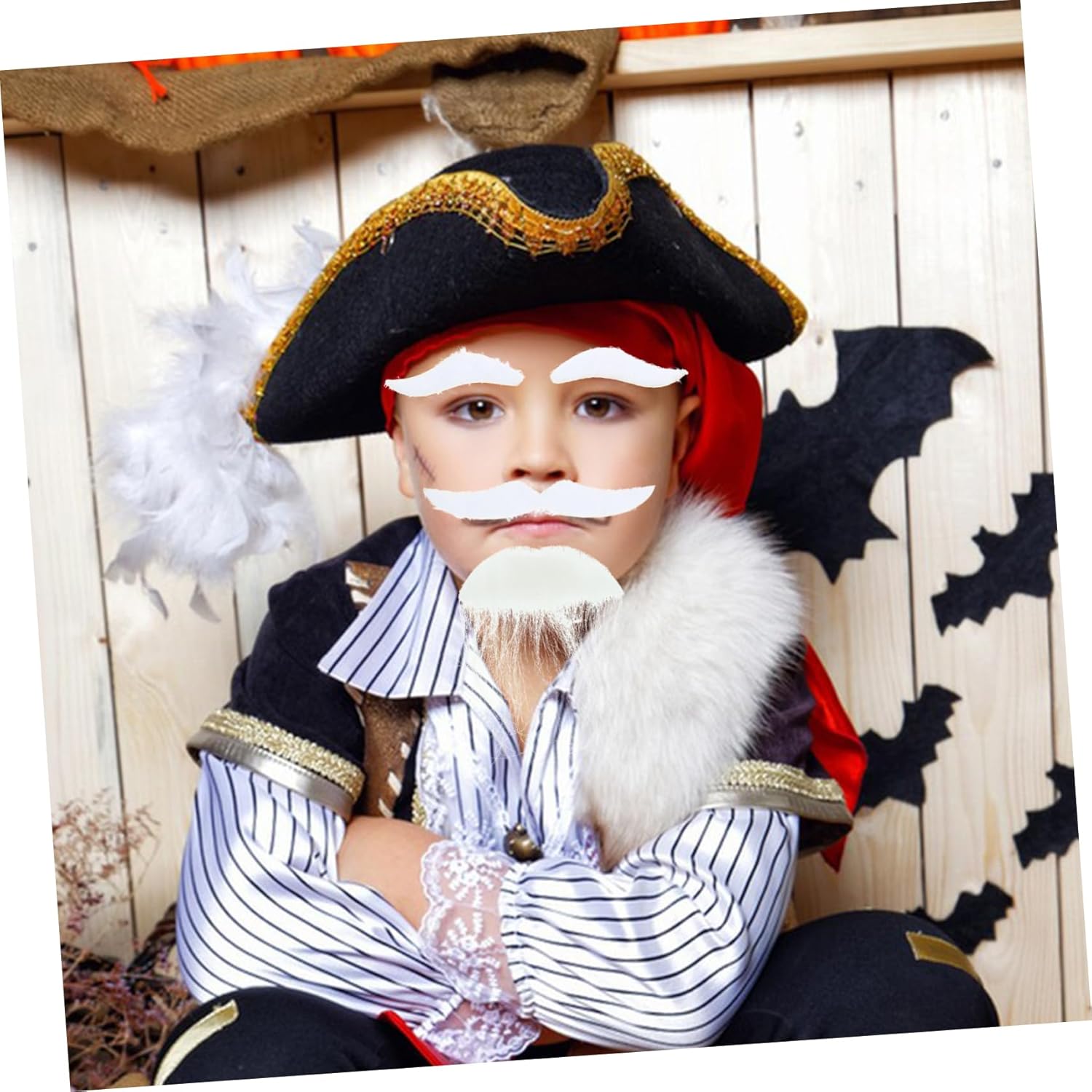 Ipetboom 1Set Fake Beard with Mustache for Halloween Costume