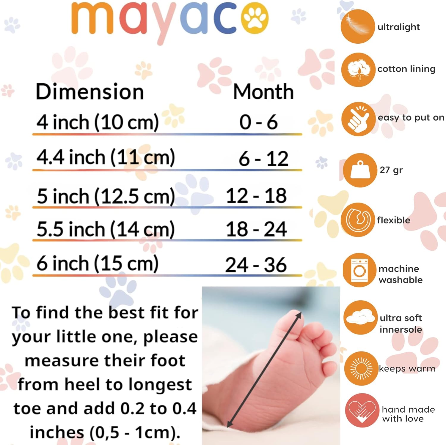 Mayaco Fleece Baby Booties for 0-18 Months
