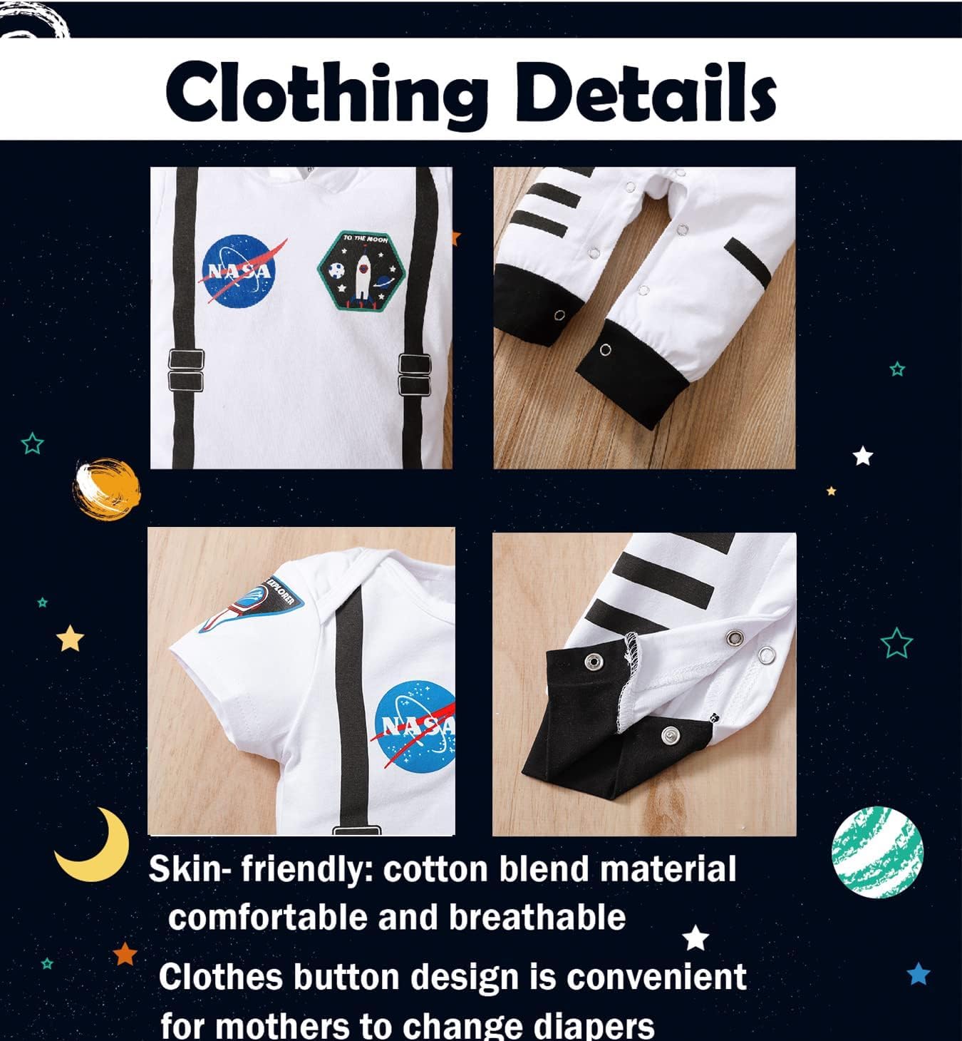 Singcoco Newborn Astronaut Costume Romper