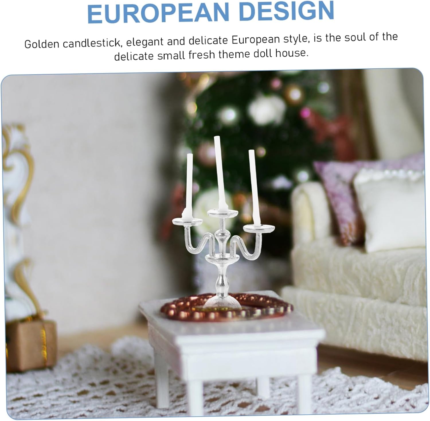 Mini European Candlestick Holder for Doll House