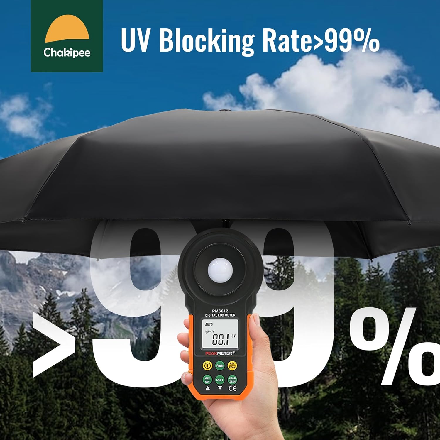 Chakipee Mini UV Umbrella Compact Lightweight Portable for Travel and Rain