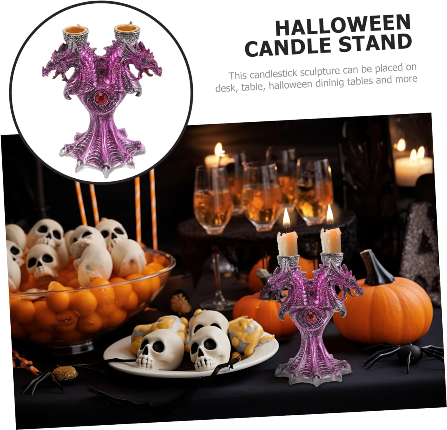 Unomor Halloween Dragon Candlestick Holder 1pcs