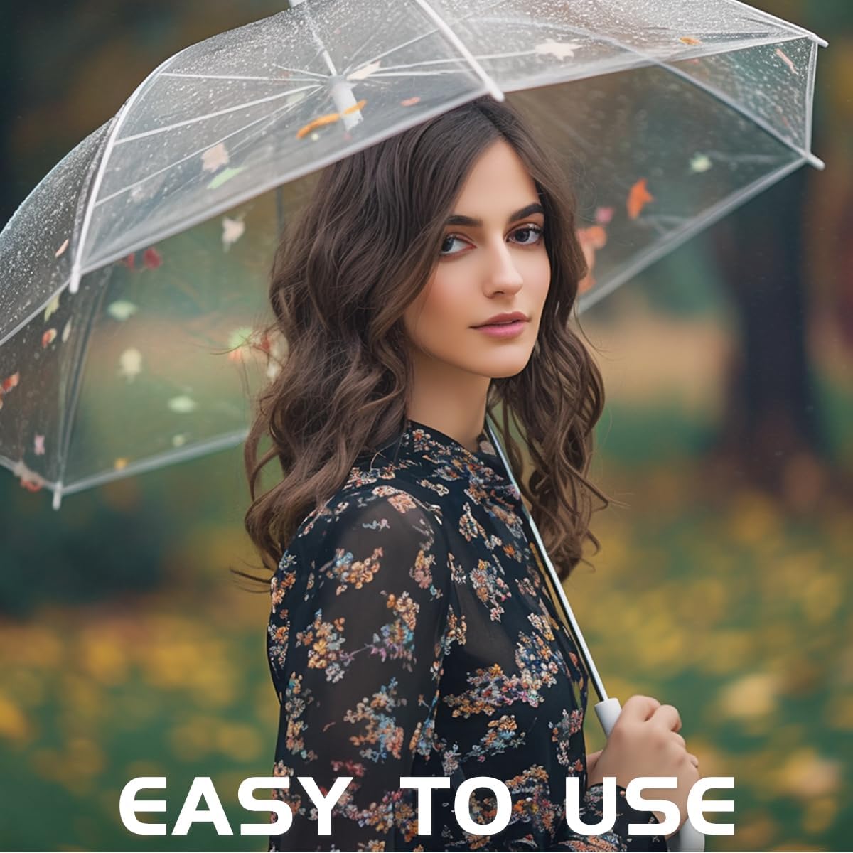 10 Pcs Clear Wedding Umbrellas Transparent Windproof Umbrellas for Outdoor Events