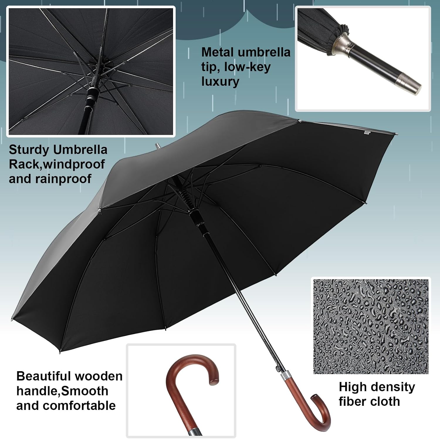 Silkfly 2 Pcs 48 Inch Auto Open Stick Umbrella