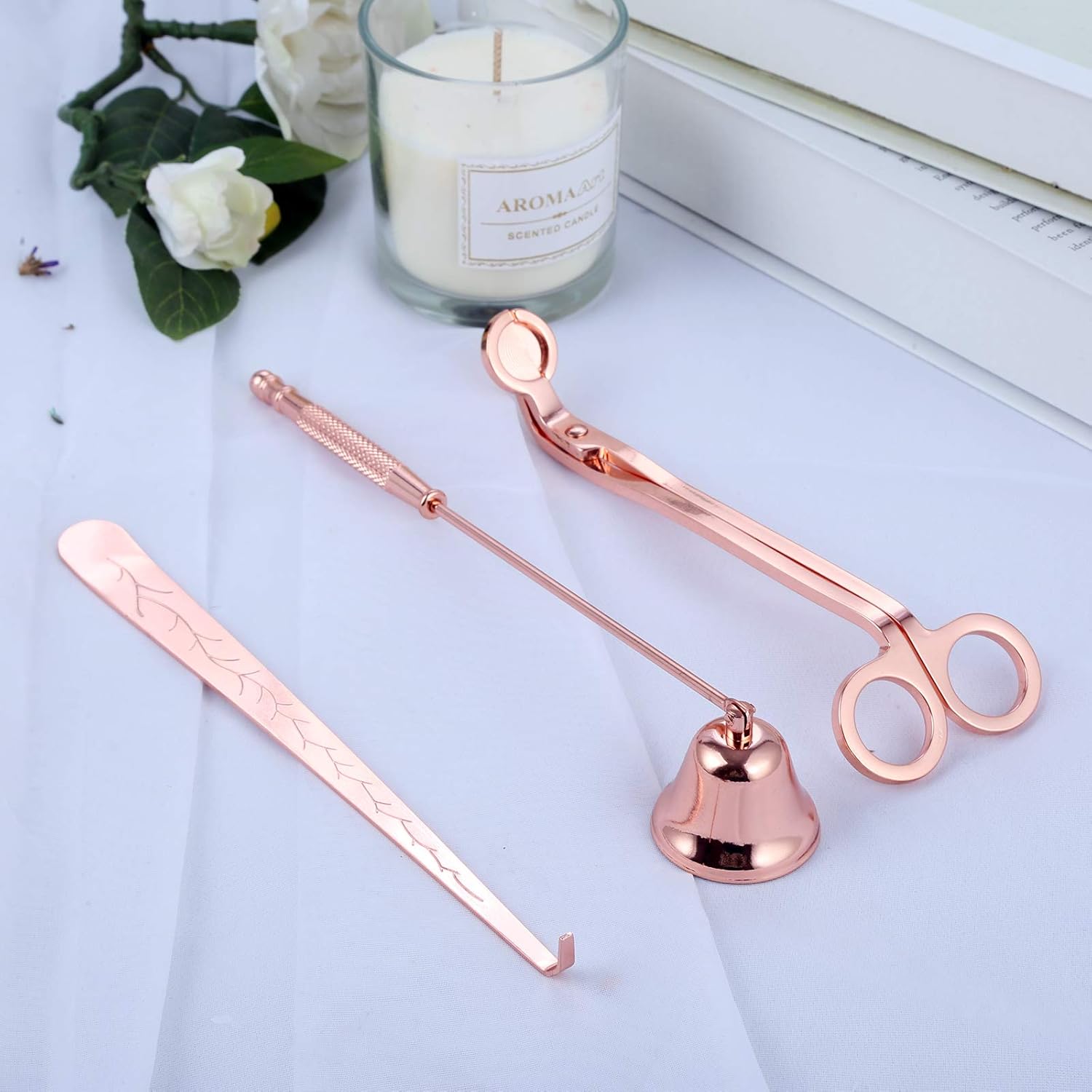MUXSAM 3 in 1 Candle Tools Set - Rose Gold