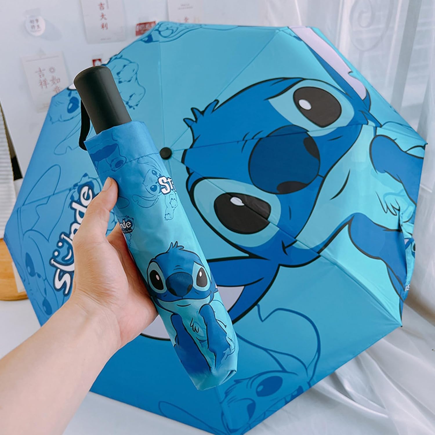 Cute Cartoon Folding UV Umbrella for Rain and Wind