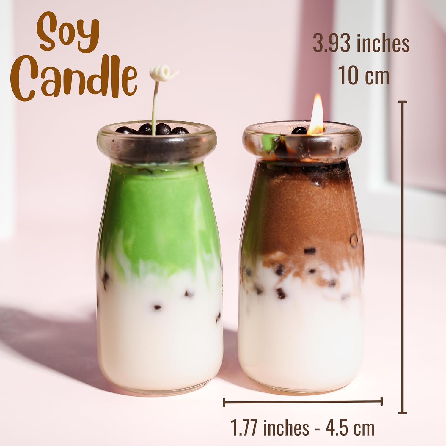UPFLICK Matcha Honeydew Boba Candle Gift 1