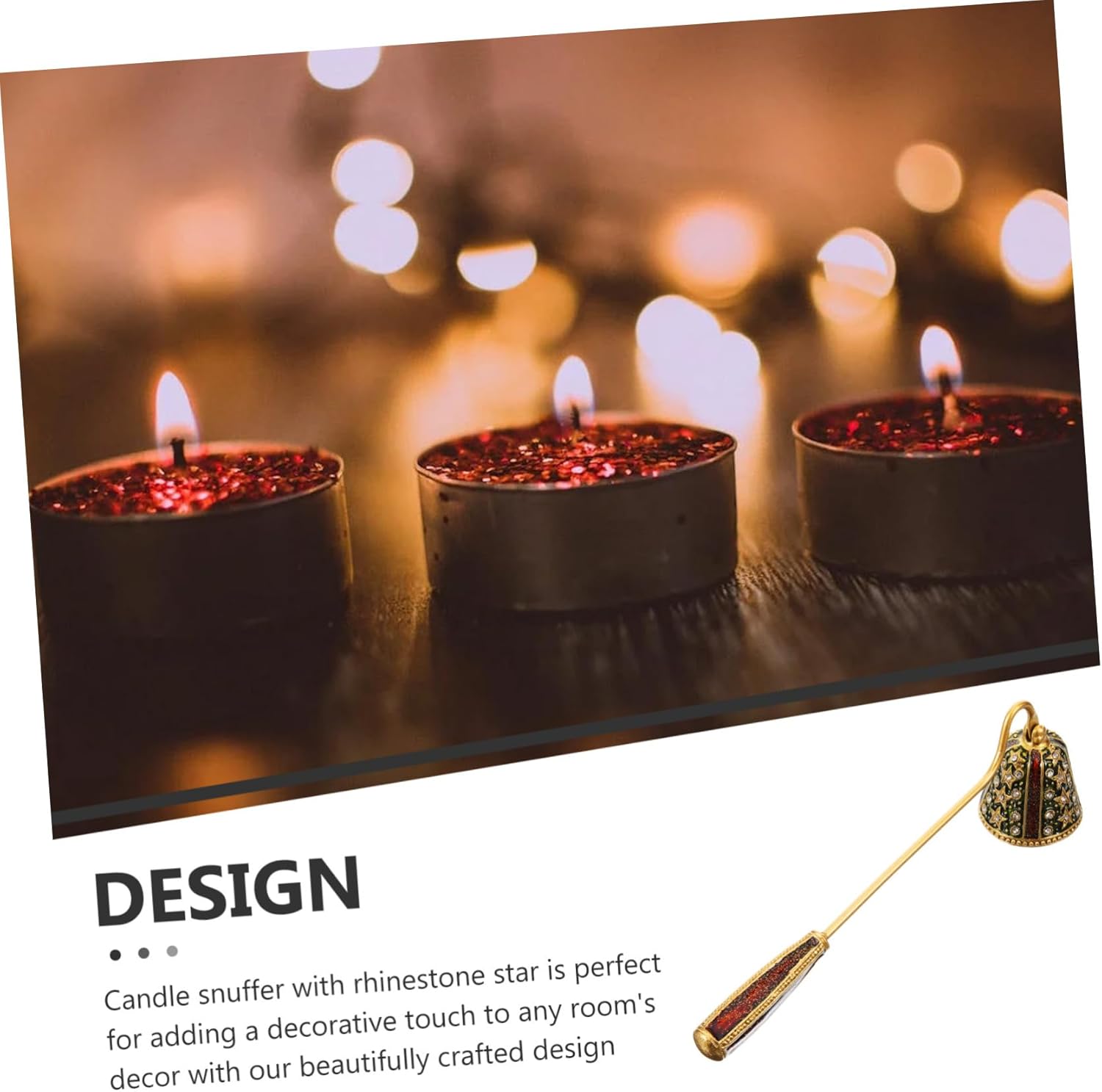 Ciieeo Candle Snuffer with Rhinestone Star Design