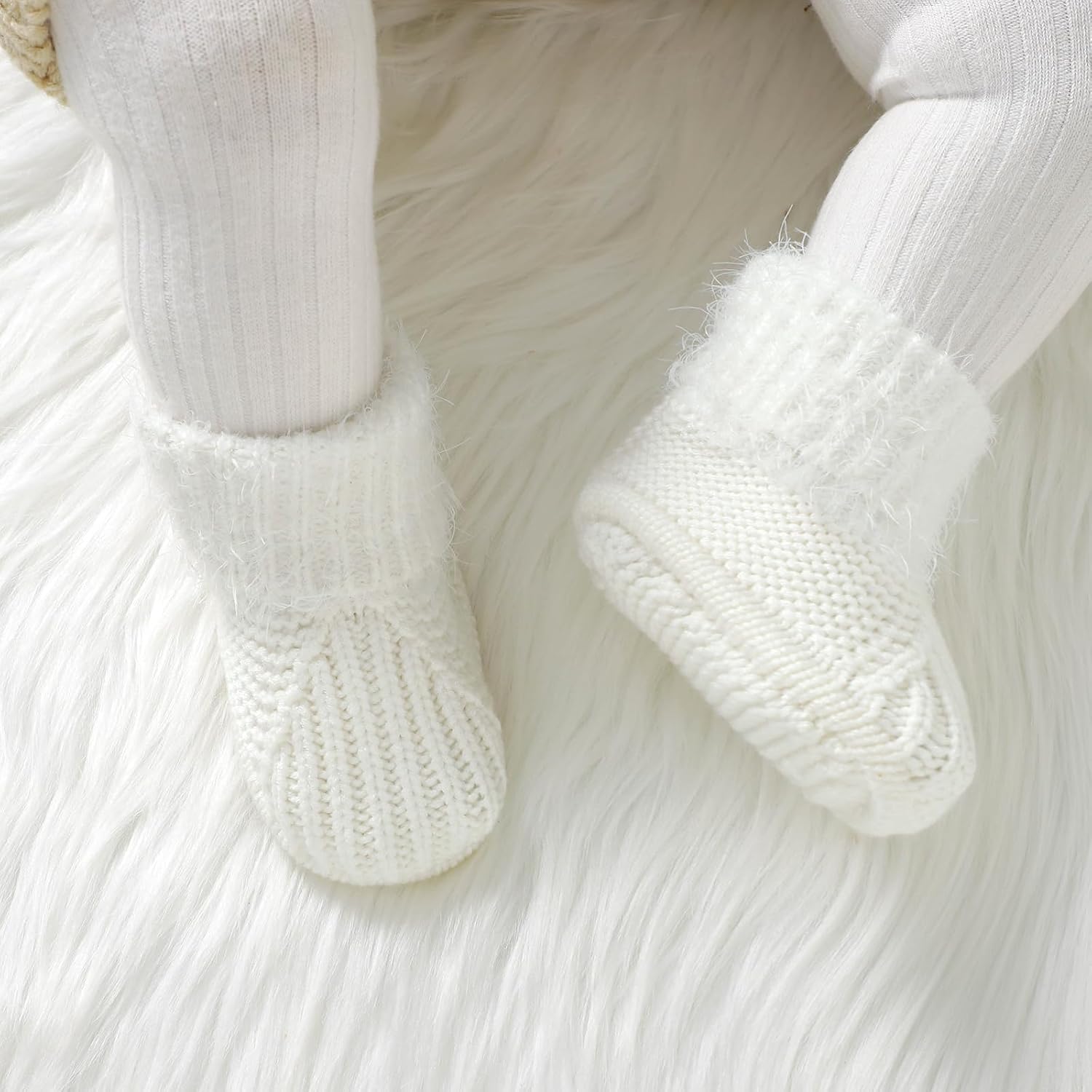 DovFanny Cozy Warm Knit Baby Booties for Newborn Boy Girl