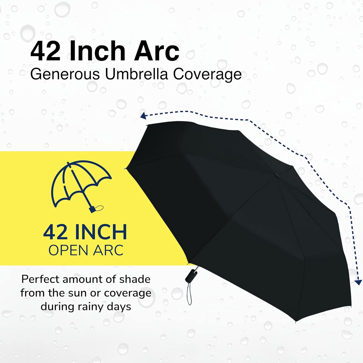 The Weather Station Automatic Rain Umbrella Windproof Lightweight Packable Black 1
