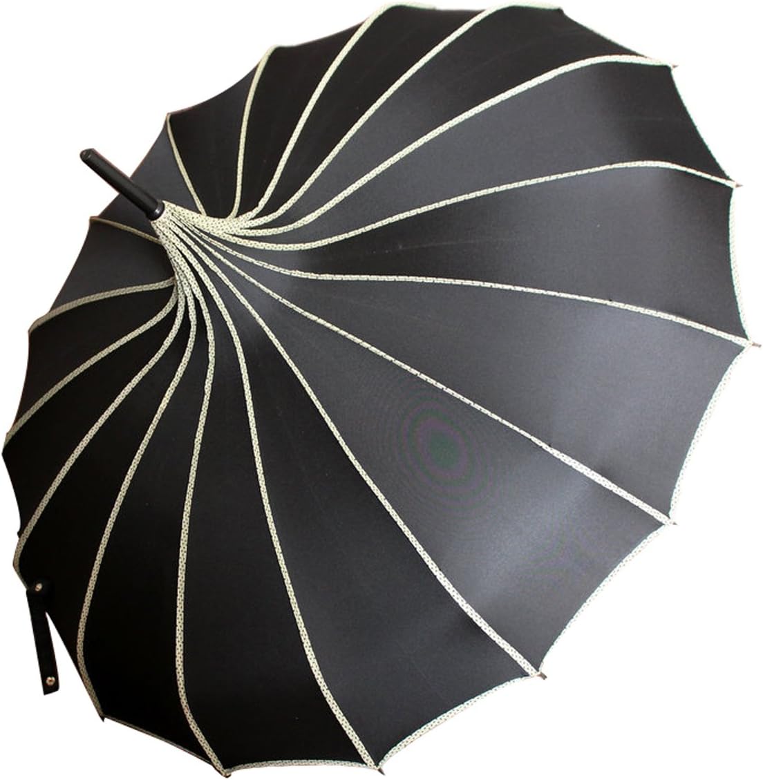 VIVI SKY Classic Peaked Stick Umbrella Black