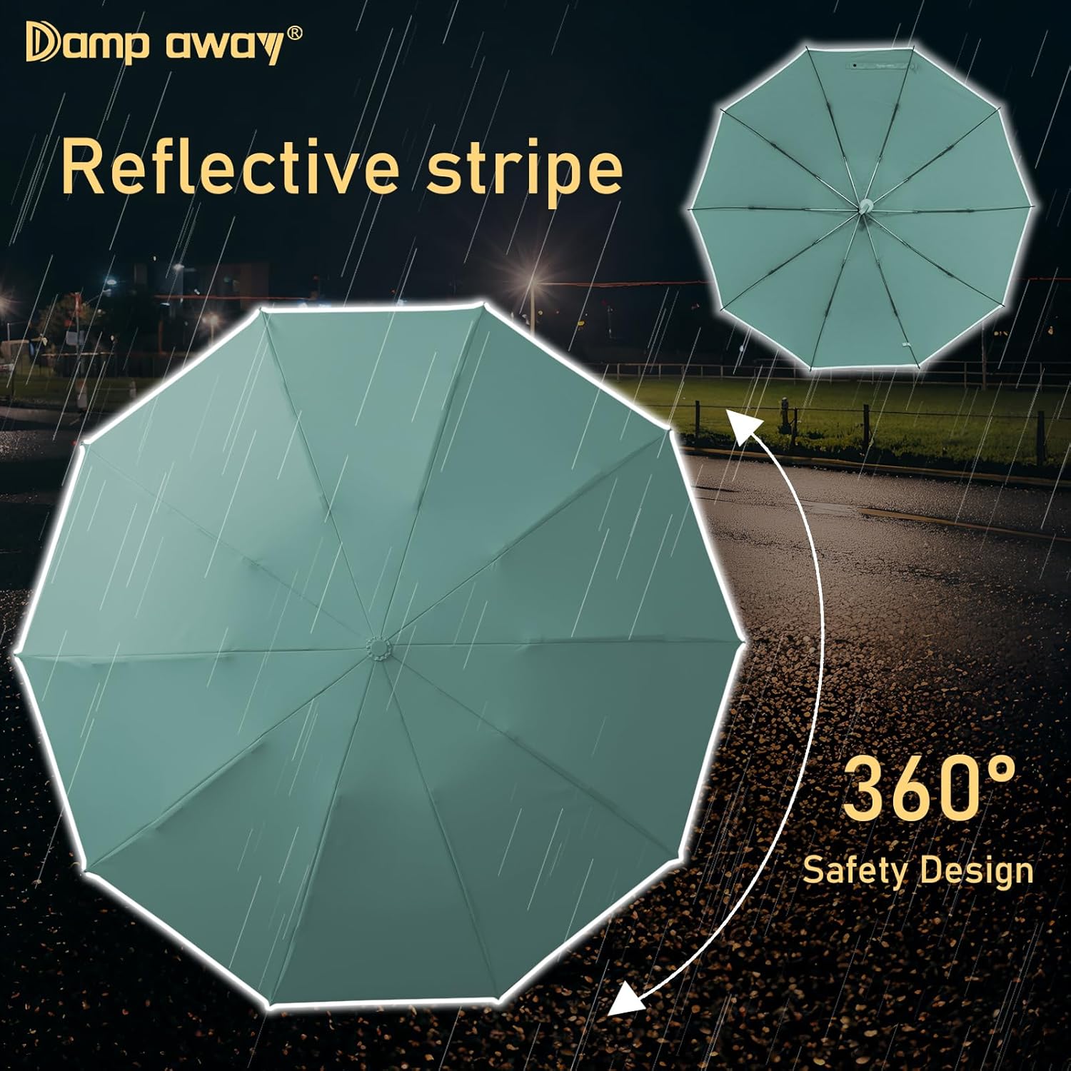 Damp Away Windproof Travel Umbrella 456 Inch