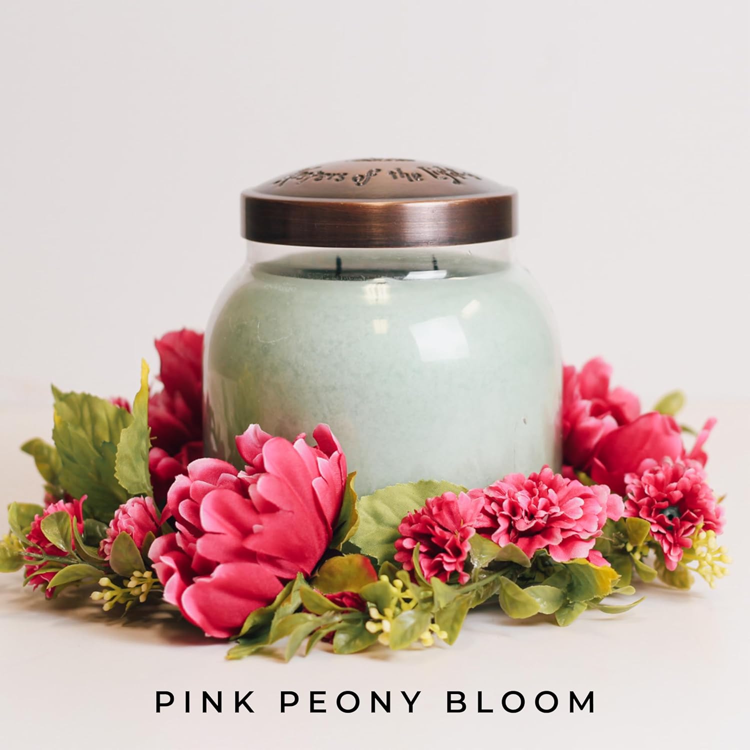 A Cheerful Giver Candle Ring Pink Peony Bloom 1
