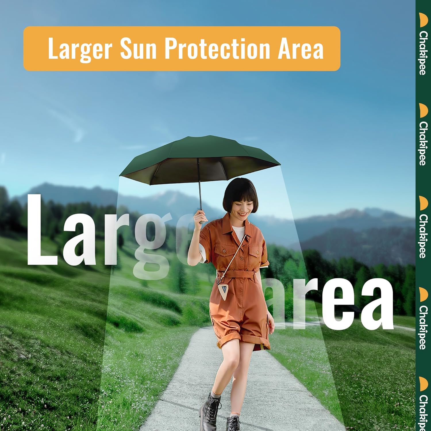 Chakipee Mini UV Umbrella - Compact Lightweight for Travel and Sun Protection 1
