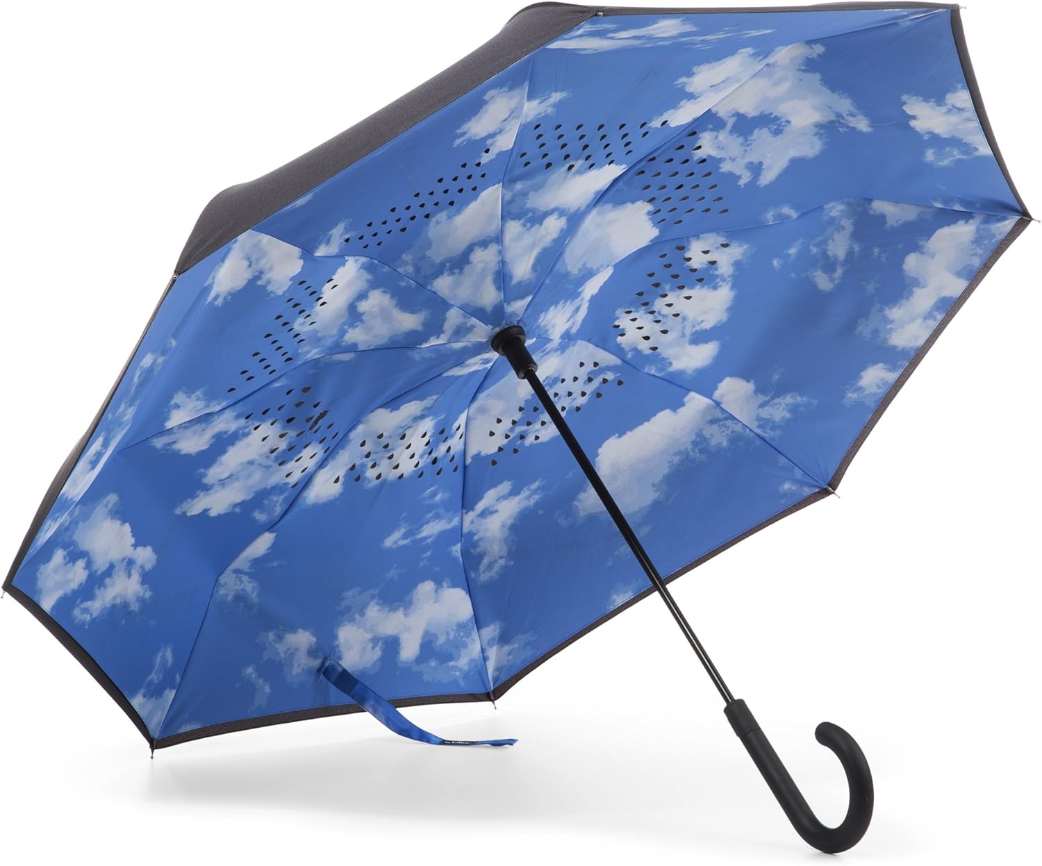 Totes InBrella Reverse Close Umbrella - Auto Close Stormproof Dripless
